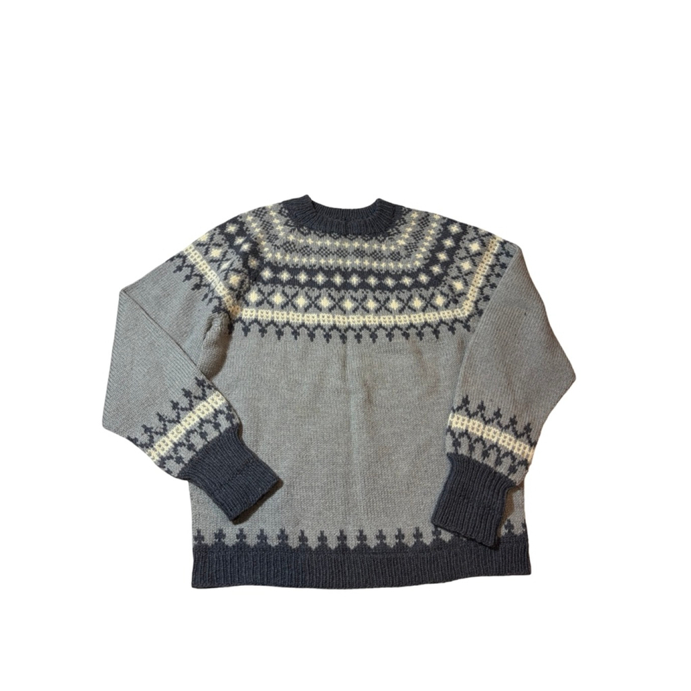 Dannit Denmark Wool Sweater Nordic Fair Isle Hand Knit Scandinavian Chunky